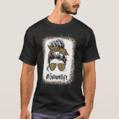 T-shirt Bleached Gram Life Messy Cheveux Bun Leopard Mère (Devant)
