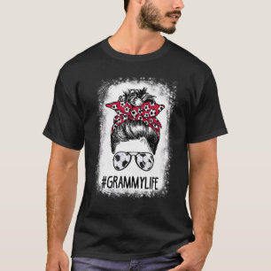 T-shirt Bleached Grammy Life Soccer Tante Messy Bun Hair M