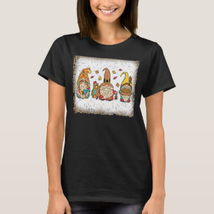T-shirt Bleached Happy Fall Y'all Gnome Citrouille Automne