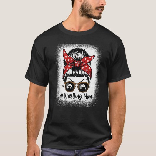 T-shirt Bleached Life Lutter Maman Leopard Messy bun Glas (Devant)