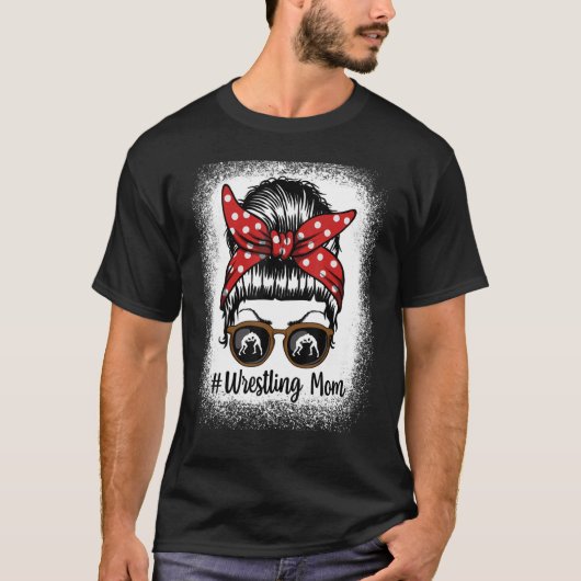 T-shirt Bleached Life Lutter Maman Leopard Messy bun Glas (Devant)