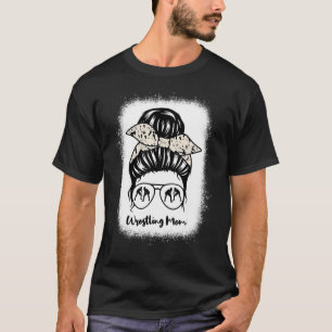 T-shirt Bleached Life Lutter Maman Leopard Messy bun Glas