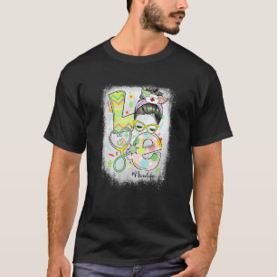 T-shirt Bleached Love Nicu Nurse Life Messy Bun Stethoscop