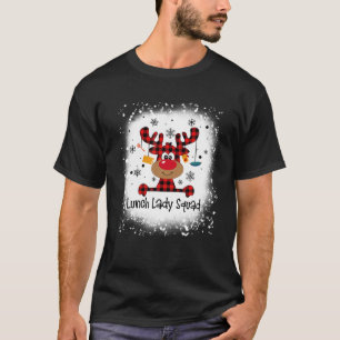 T-shirt Bleached Lunch Lady Squad Reindeer Funny Christmas
