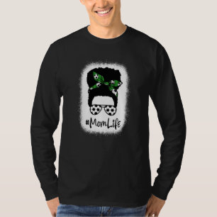 T-shirt Bleached Maman Vie Football Sport Messy Bun Hair M