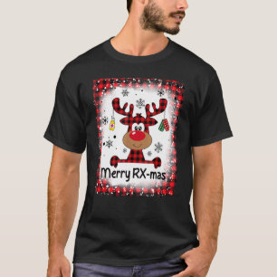 T-shirt Bleached Merry RX Mas Reindeer Noël Pharmacie
