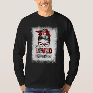 T-shirt Bleached Messy Bun One Loved Paraprofessional Vale