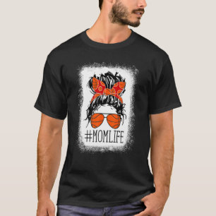 T-shirt Bleached Messy Cheveux Basketball Maman Vie Mères