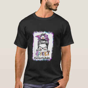 T-shirt Bleached One Éffrayant Nicu Nurse Messy Bun Boo Nu