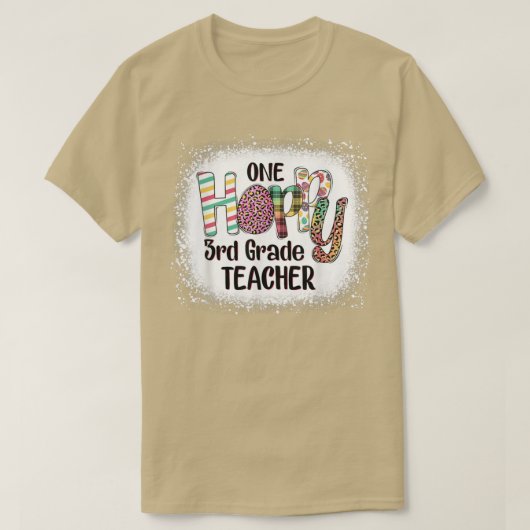 T-shirt Bleached One Hoppy Enseignant de 3e année Leopard (Design devant)