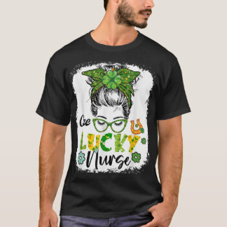 T-shirt Bleached One Lucky Nurse St Patrick's Day Nurse Me