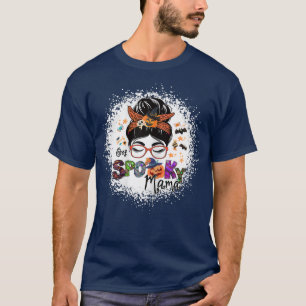 T-shirt Bleached One Spooky Mama Halloween Witchy Mama Wit