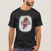 T-shirt Bleached Retro Enseignant Éclair Bolt Leopard Teac (Devant)