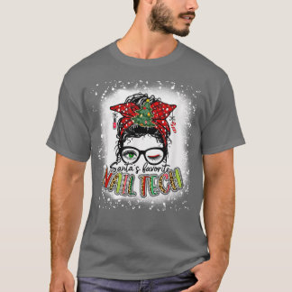 T-shirt Bleached Santas Favori Nail Tech Messy Bun Chris