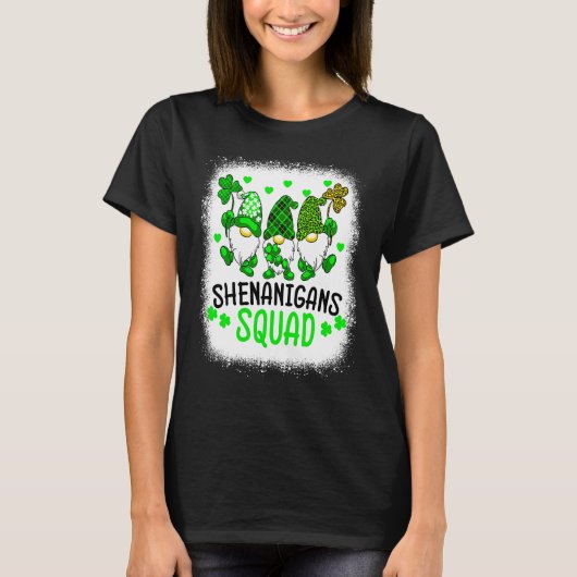 T-shirt Bleached Shenanigans Squad St Patrick's Day Gnomes (Devant)