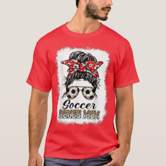 T-shirt Bleached Soccer Bonus Maman Messy Bun Jeu Jour Mot