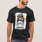 T-shirt Bleached Soccer Nana Life Messy Bun Cheveux Leopar (Devant)