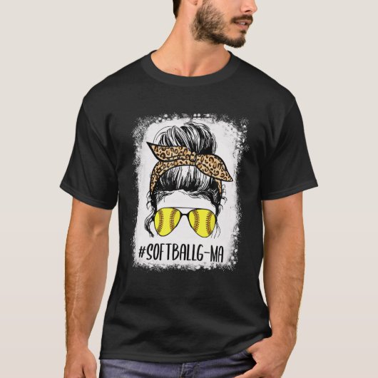 T-shirt Bleached Softball G-Ma Life Léopard Chignon Moth (Devant)