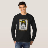 T-shirt Bleached Softball Granny Messy Bun Jeu Mère (Devant entier)
