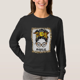 T-shirt Bleached Softball Maman Messy Bun Jour Jeu Mères D