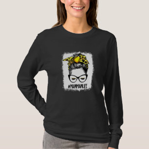 T-shirt Bleached Softball Mawmaw Messy Bun Jeu Mère