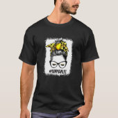 T-shirt Bleached Softball Mawmaw Messy Bun Jeu Mère (Devant)