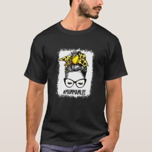 T-shirt Bleached Softball Mawmaw Messy Bun Jeu Mère