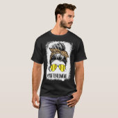 T-shirt Bleached Softball Mème Vie Leopard Messy Bun Moth (Devant entier)