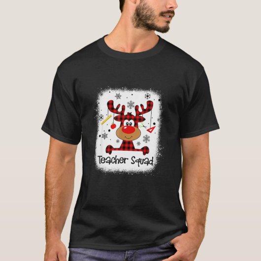 T-shirt Bleached Teacher Squad Funny Teacher Christmas Xma (Devant)