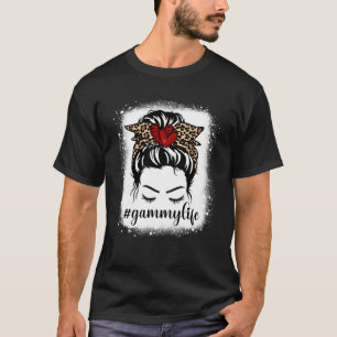T-shirt Bleaches Gammy Life Messy Bun Empreinte de léopard