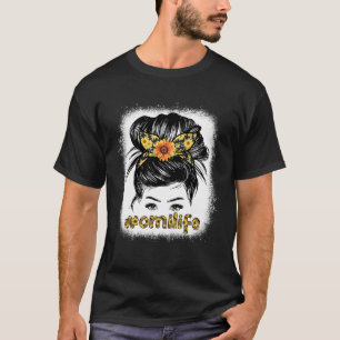 T-shirt Bleaches Omi Messy Cheveux Bun Sunflower Femmes Mè