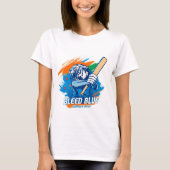 T-shirt Bleed Blue pour les amateurs de cricket (Devant)
