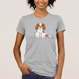 T-shirt Blenheim Cavalier King Charles Spaniel Chien assis