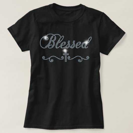 T-shirt Blessé Bling Rhinestone Bling Femmes Maman Fête de (Design devant)