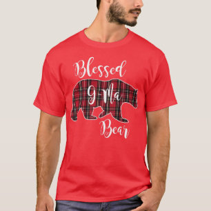 T-shirt Blessé G-Ma Ours Rouge Tartan Plaid Grandma Cadeau