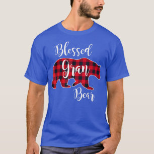 T-shirt Blessé Gran Bear Rouge Buffalo Check Plaid Fun Gra
