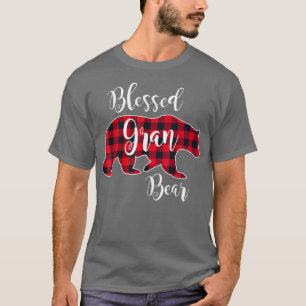 T-shirt Blessé Gran Bear Rouge Buffalo Check Plaid Fun Gra