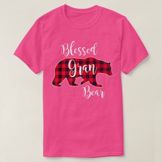 T-shirt Blessé Gran Bear Rouge Buffalo Check Plaid Fun Gra (Design devant)