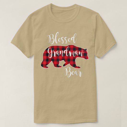 T-shirt Blessé Grand-Mère Ours Rouge Buffalo Check Plaid G (Design devant)