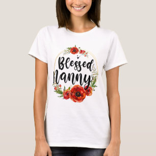 T-shirt Blessé Nanny Floral Flower Maman Grand-mère Mères