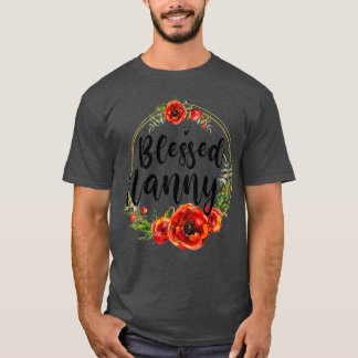 T-shirt Blessé Nanny Floral Flower Maman Grand-mère Mères