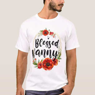 T-shirt Blessé Nanny Floral Flower Maman Grand-mère Mères
