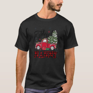 T-shirt Blessé Nanny Noël Famille Lumières Camion Rouge T