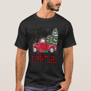 T-shirt Blessé Opa Noël Famille Lumières Camion Rouge Tr