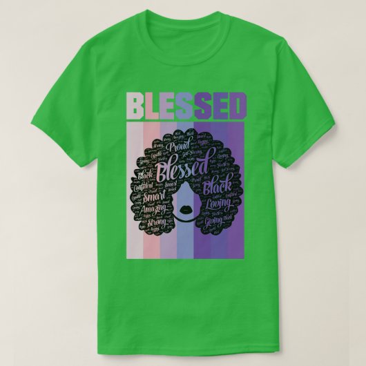 T-shirt Blessé Paroles en Afro Christian Religieux (Design devant)