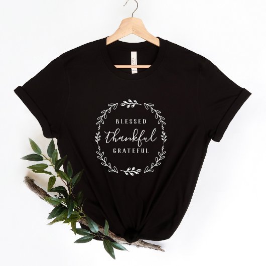 T-shirt Blessé Thankful & Grateful Automne Saison