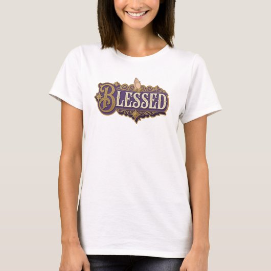 T-shirt BLESSED 2D Design de déclaration élégant (Devant)