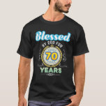 T-shirt Blessed By God For 70 Years 70Th Birthday Since 19<br><div class="desc">Blessed By God For 70 Years 70th Birthday Since 1952 Vintage</div>