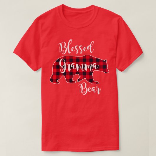 T-shirt Blessed Gramma Bear Red Buffalo Check Plaid Fun Gr (Design devant)