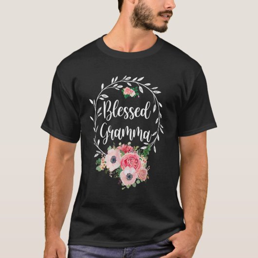 T-shirt Blessed Gramma  Flower Decor (Devant)